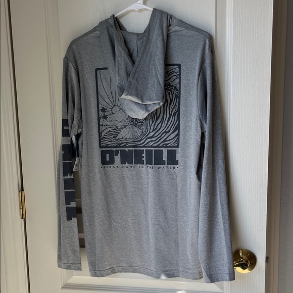 NWT O’Neill TRVLR UPF Hooded Long Sleeve Gray Men’s Small - Picture 5 of 11